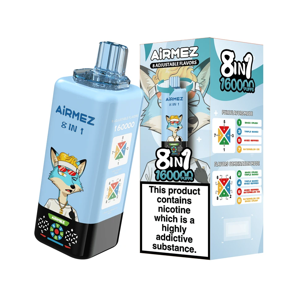Airmez FOX 8 IN 1 160000 Puffs Vapsolo 80k Elfbar Ice King D3 Pro 4in1 Flavors Vozol Star 40k Alfakher Shisha Disposable Vape suppliers