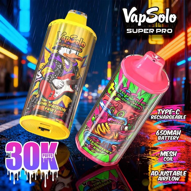 Vapsolo Super Pro 30000 Puffs Bood EU Fast Shipping German Vb Cube 30000 Electronic Cigarettes factory