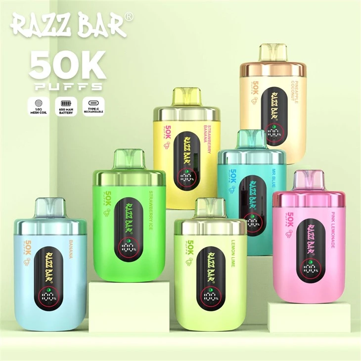 Razz Bar 50K Puffs | Rechargeable Mesh Coil Disposable Vape | 16 Flavors best